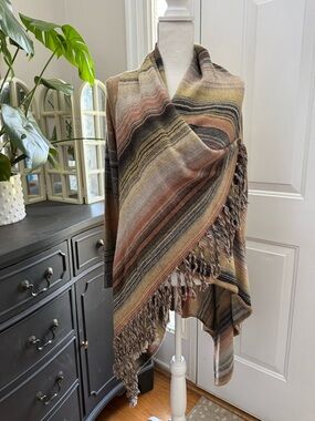 Lovestitch Neutral Striped Knit Cardigan M